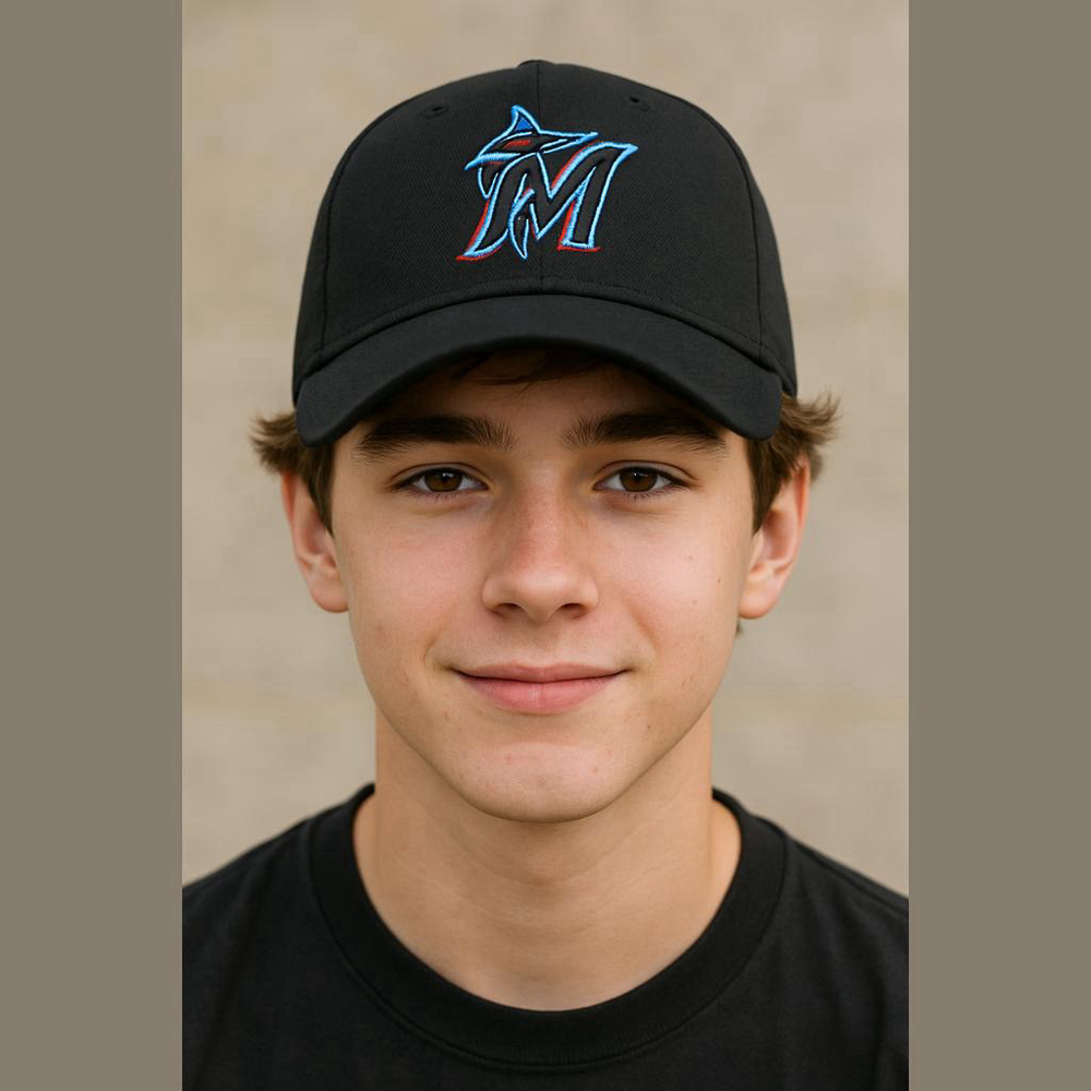 Miami Marlins Baseball Cap Youth Black OC Sports